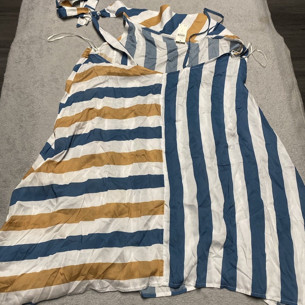 Anthropologie Splice Dress Large Striped Asymmetrical Mini Striped NEW - Picture 9 of 9